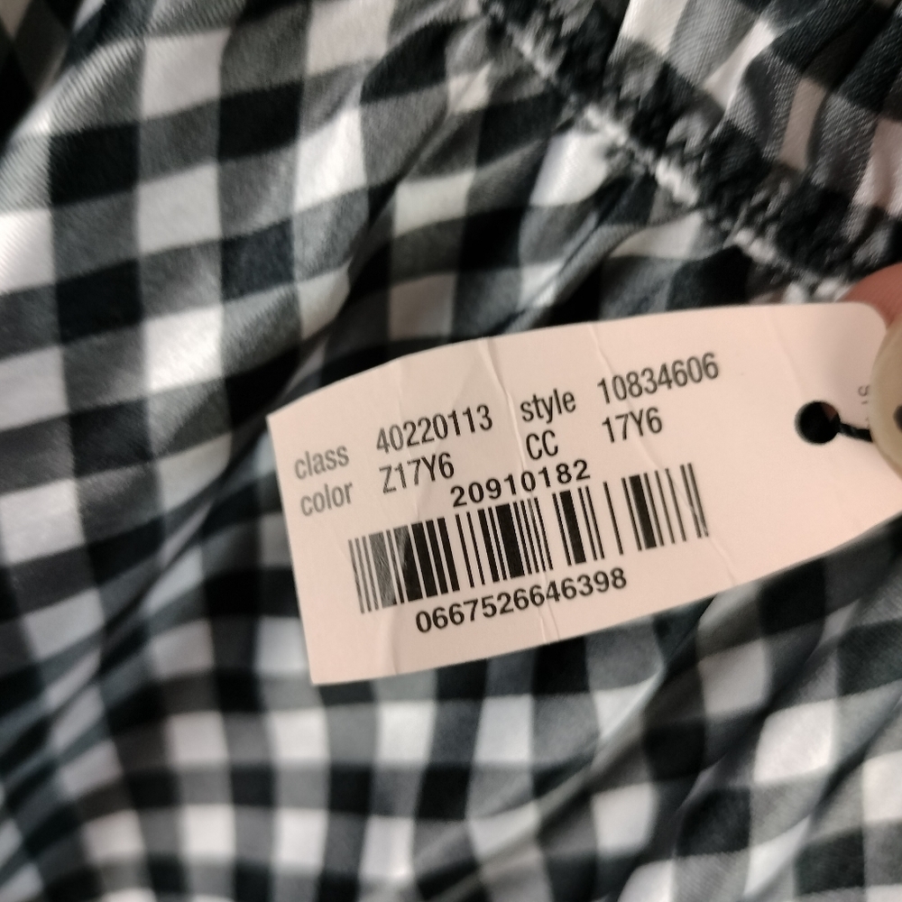 NWT Victoria's Secret Black & White Gingham w/ Pink Trim Babydoll Negligee Sz. M - Picture 12 of 12